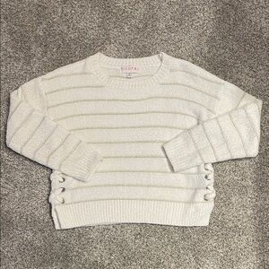 Pink Republic Cream Sweater with Side Laces